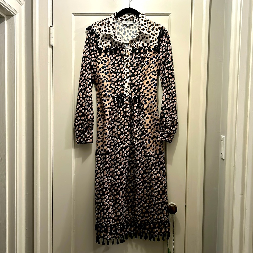 Never fully dressed dot long sleeve midi dress size small